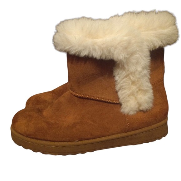 SO Shoes - Women's Fur Lined Boots by SO (Kohls) Brown Faux Suede Size 8 M US